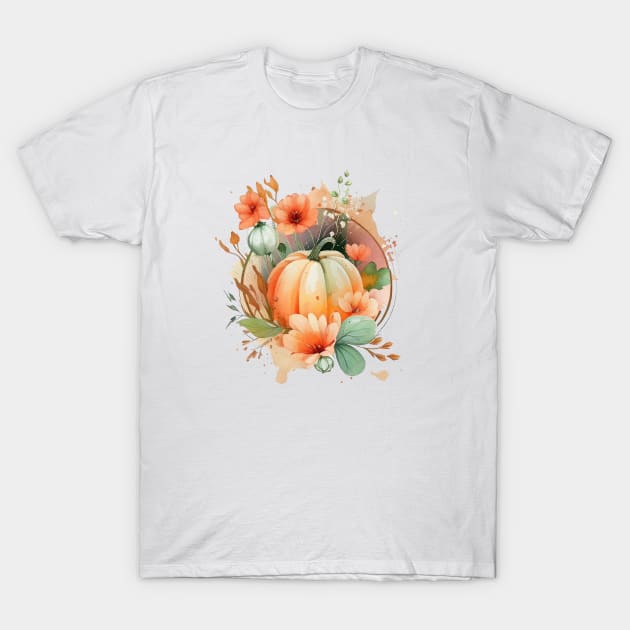 Fall Pumpkin T-Shirt by Mixtgifts